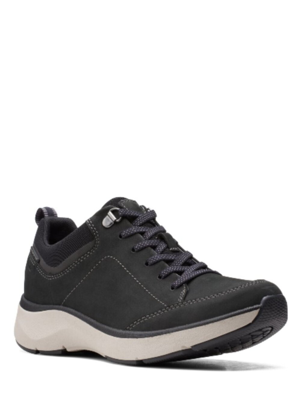 Clarks Leather Wave 2.0 with Wavewalk Soles Black Hiking Shoes